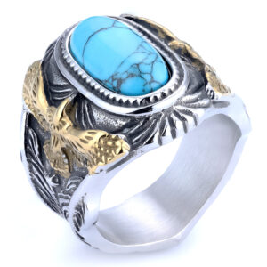 Personalized Pattern Turquoise Ring Band Holder for Men