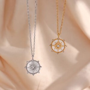 Wheel Octagram Shell Lucky Pendant Necklace