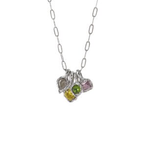 Irregular Geometric Color Zircon Necklace