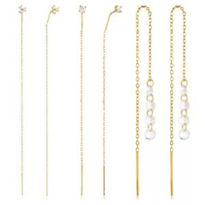 Delicate Zircon Stud Long Tassel Dangle Earring