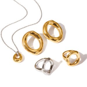 European Titanium Steel Circle Jewelry Set