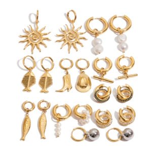 European‑style Luxury Pearl Titanium Steel Earrings